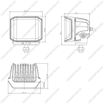 LED Arbeitsscheinwerfer Cube Side Shooter | 8400 lm, 70 W