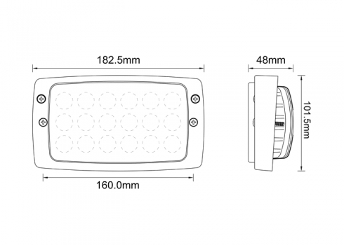 Combo LED Arbeitsscheinwerfer / Einbauscheinwerfer Ersatz für Hella Modul 6213 | 3375 lm, 27 W