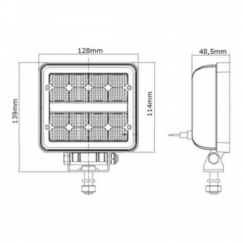 LED Arbeitsscheinwerfer DIAMOND quadratisch | 2272 lm, 24 W