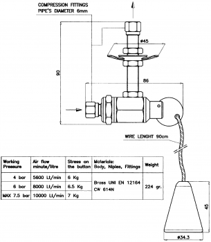 Preview: Zugschalter für Druckluft Fanfare