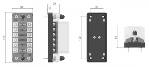Sicherungsverteiler 6-fach mit Masseanschluss