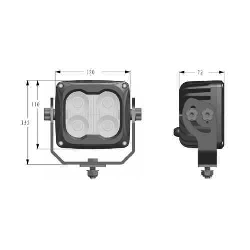 LED Arbeitsscheinwerfer mit beheizter Linse | 6000 lm, 70 W