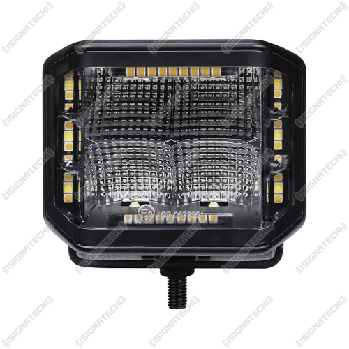 LED Arbeitsscheinwerfer Cube Side Shooter mit Warnlicht | 8400 lm, 70 W