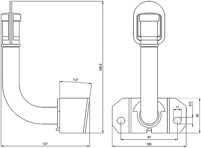 Aufsteckrohr schwenkbar zum Anbau