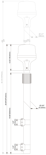 Axixtech/Juluen B16 LED Rundumleuchte mit Teleskopmast für Motorrad / ATV