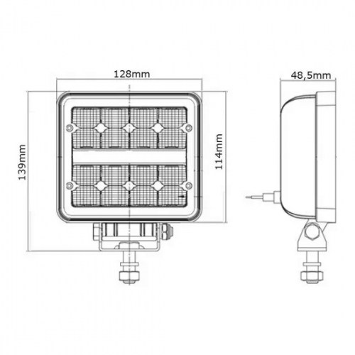 LED Arbeitsscheinwerfer DIAMOND quadratisch | 2272 lm, 24 W