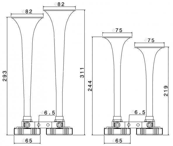 Fiamm Kompressoranlage mit Tremolo 4er-Horn MC4