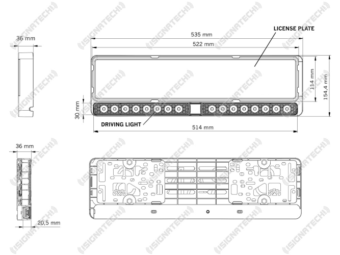 LED Light Bar Balkenscheinwerfer Kennzeichenhalter NUUK E-Line DUO EU