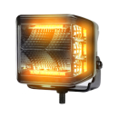 LED Arbeitsscheinwerfer Cube Side Shooter mit Warnlicht | 8400 lm, 70 W